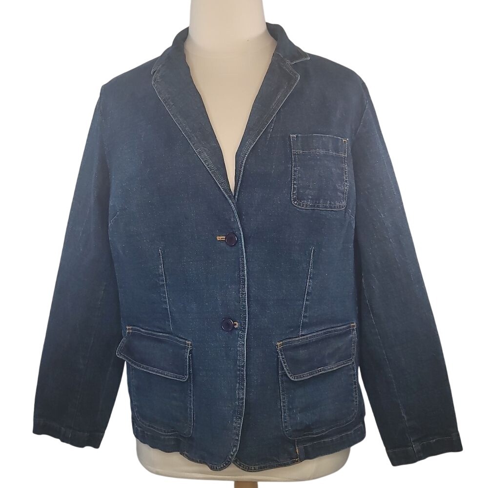 Izod‎ Blue Denim Blazer Jean Jacket